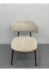 Cream Corduroy Modern Dining Chair