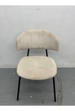 Cream Corduroy Modern Dining Chair