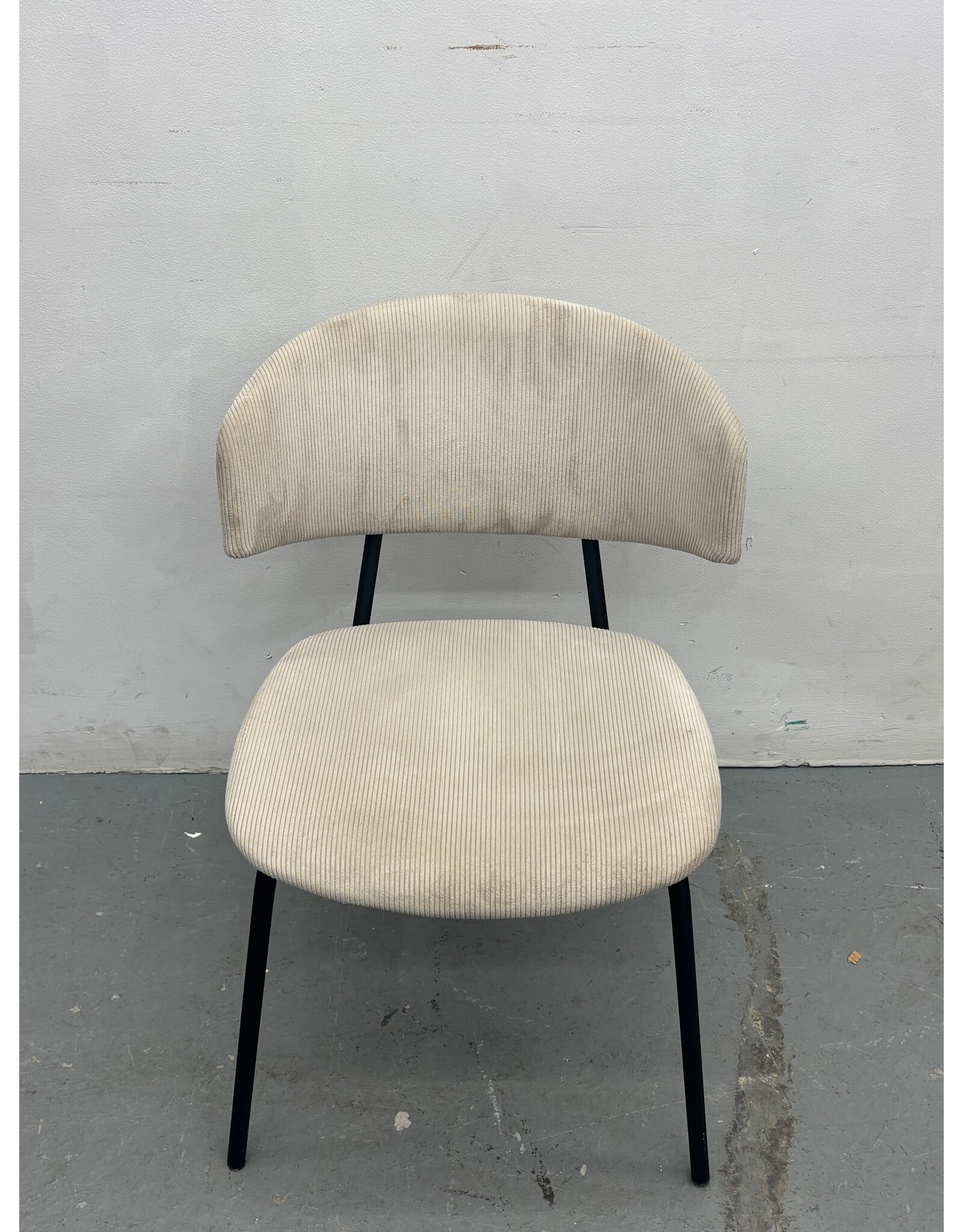 Cream Corduroy Modern Dining Chair