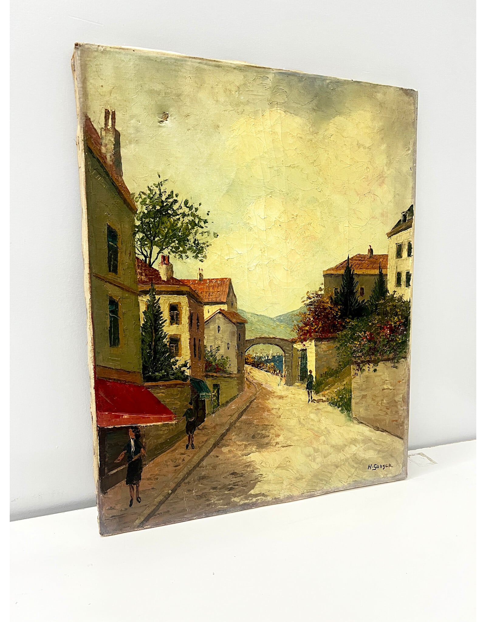 Winding Village Roads, oil on canvas, sgnd l.l.