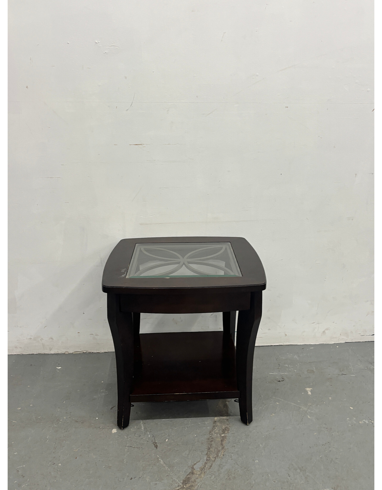 Annandale Glass Floral End Table
