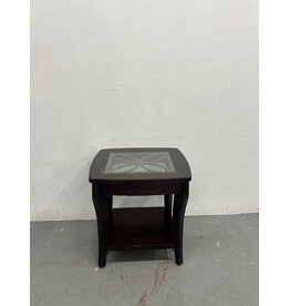 Annandale Glass Floral End Table