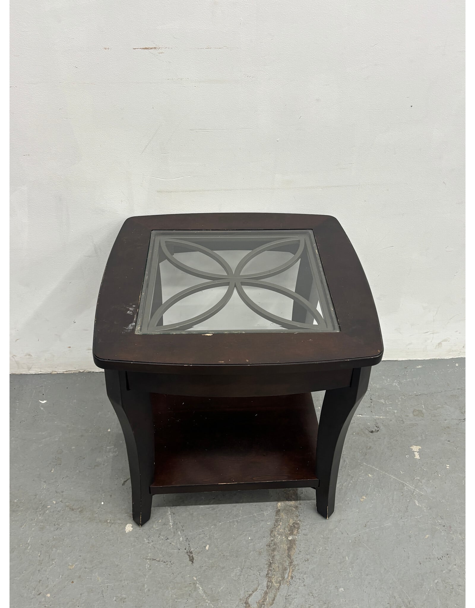 Annandale Glass Floral End Table