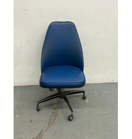 MCM Style Blue Vinyl Desk Chair