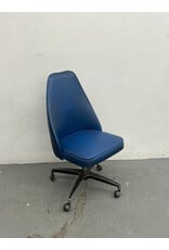 MCM Style Blue Vinyl Desk Chair