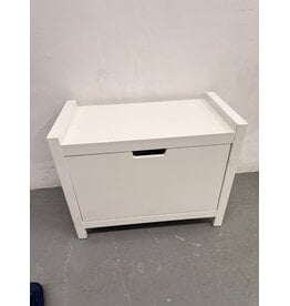 White Wooden Storage Bench