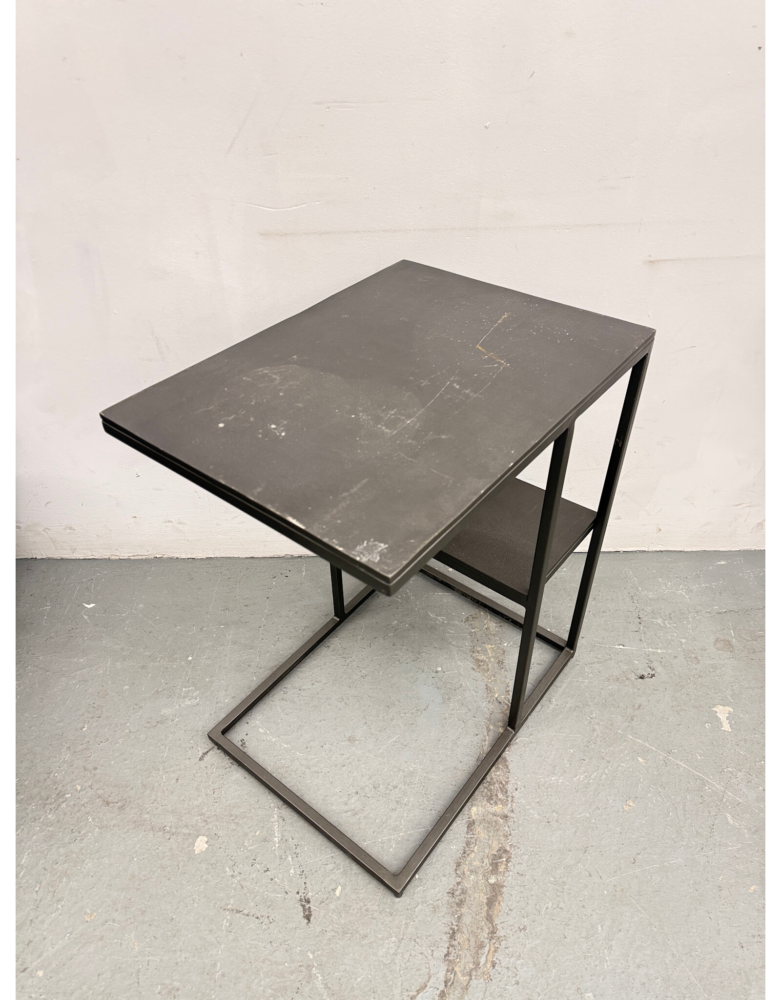 Wintrop Gunmetal Gray Rectangular Side Table