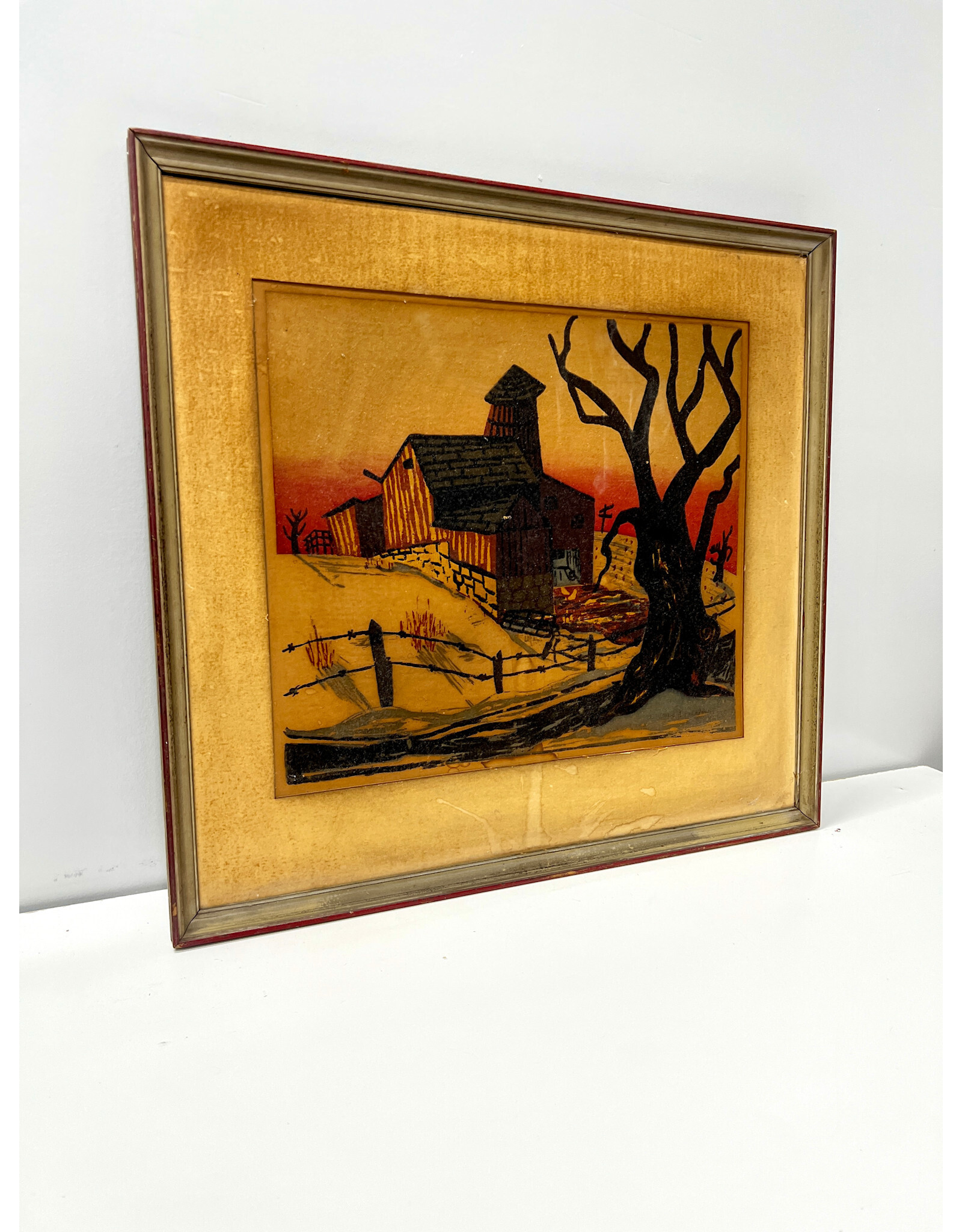 Darkening Hill by Louise Freedman, framed limited edition serigraph