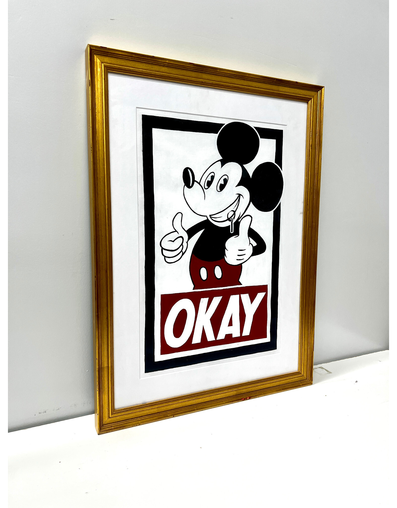 Framed Obey Style Painting