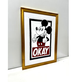Framed Obey Style Painting