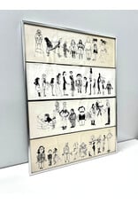 Framed Printed Collection of Caricatures