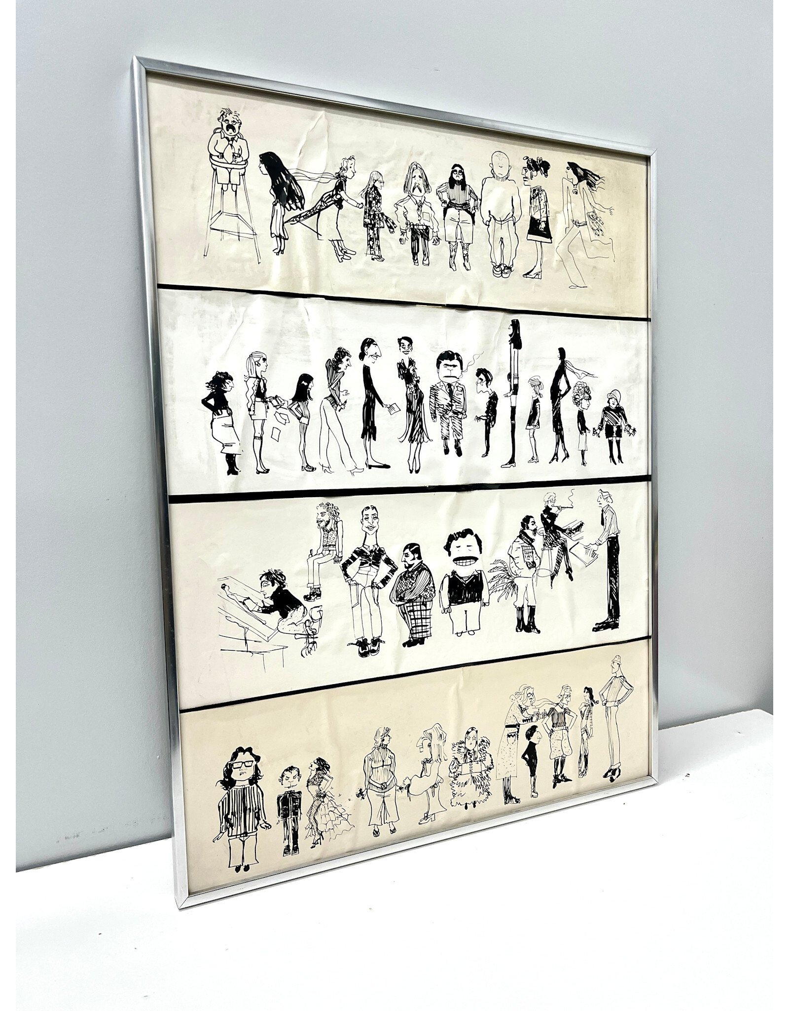 Framed Printed Collection of Caricatures