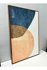 Navy Blue Terracotta Abstract Print on Canvas