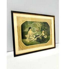 American Beauties by F. G. Henri, signed vintage lithograph