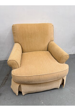 Upholstered Yellow Skirt Lounge Chair