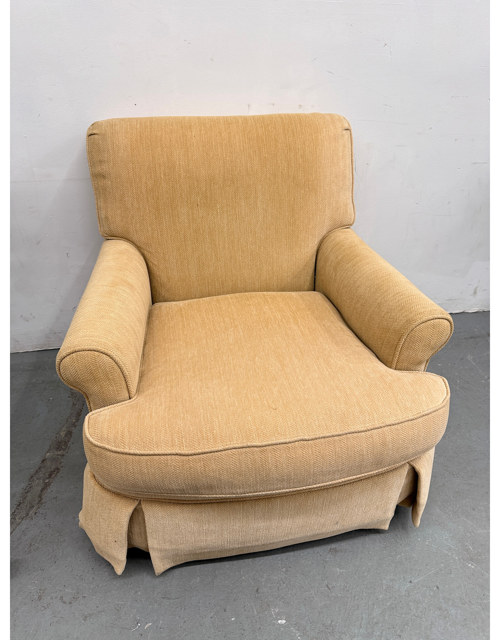 Upholstered Yellow Skirt Lounge Chair