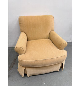 Upholstered Yellow Skirt Lounge Chair