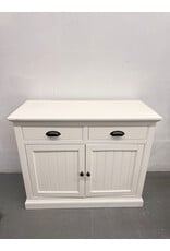 Pottery Barn Aubrey Wood Entryway Console Cabinet in Dutch White