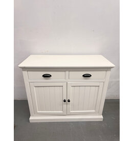 Pottery Barn Aubrey Wood Entryway Console Cabinet in Dutch White