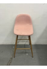 Pink Upholstered Counter Stool