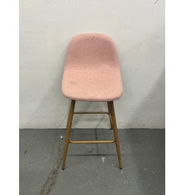 Pink Upholstered Counter Stool