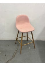 Pink Upholstered Counter Stool