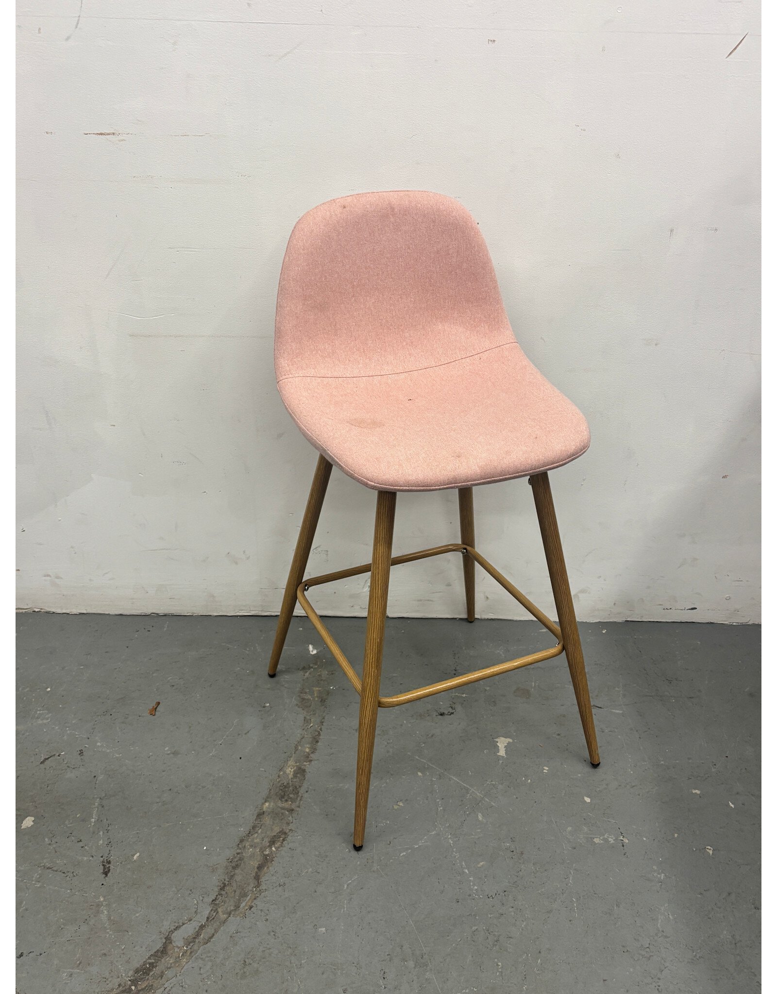 Pink Upholstered Counter Stool