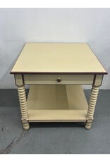 Cream and Burgundy Square Table