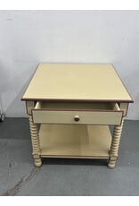Cream and Burgundy Square Table