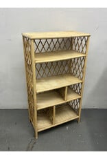 Cream Woven Bamboo Open Shelf