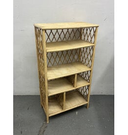 Cream Woven Bamboo Open Shelf