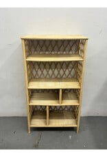 Cream Woven Bamboo Open Shelf