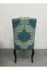 Pottery Barn Upholstered Dining Chair Blue Floral Back