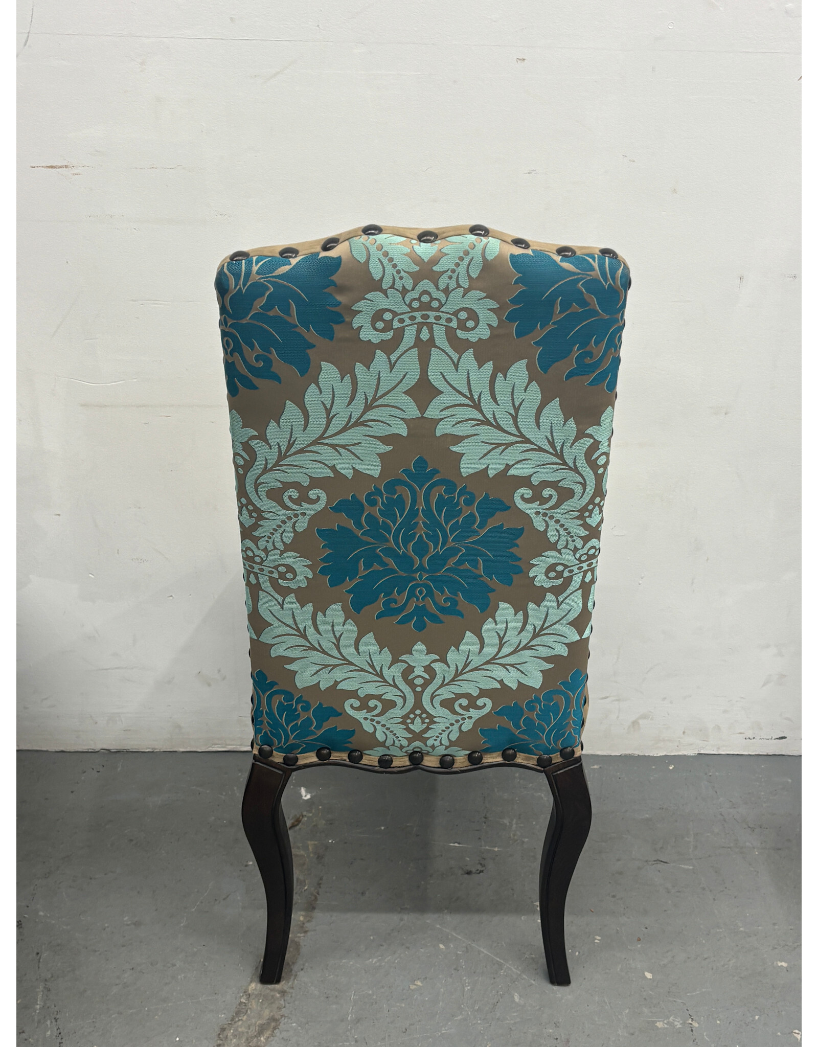 Pottery Barn Upholstered Dining Chair Blue Floral Back