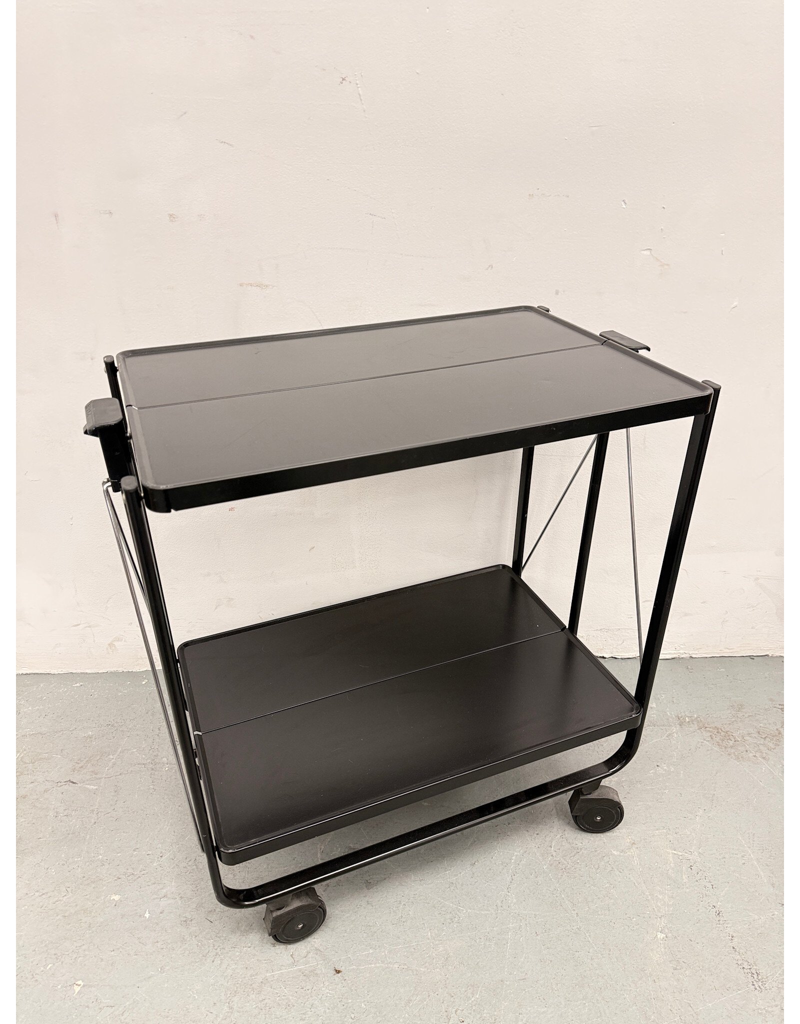 Black Metal Leifheit Folding Sidecar Serving Trolley