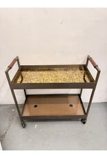 Crate & Barrel Libations Antique Brass Bar Cart