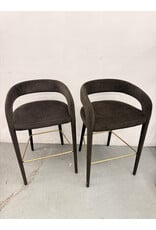 Lisette Charcoal Fabric Bar Stool by CB2
