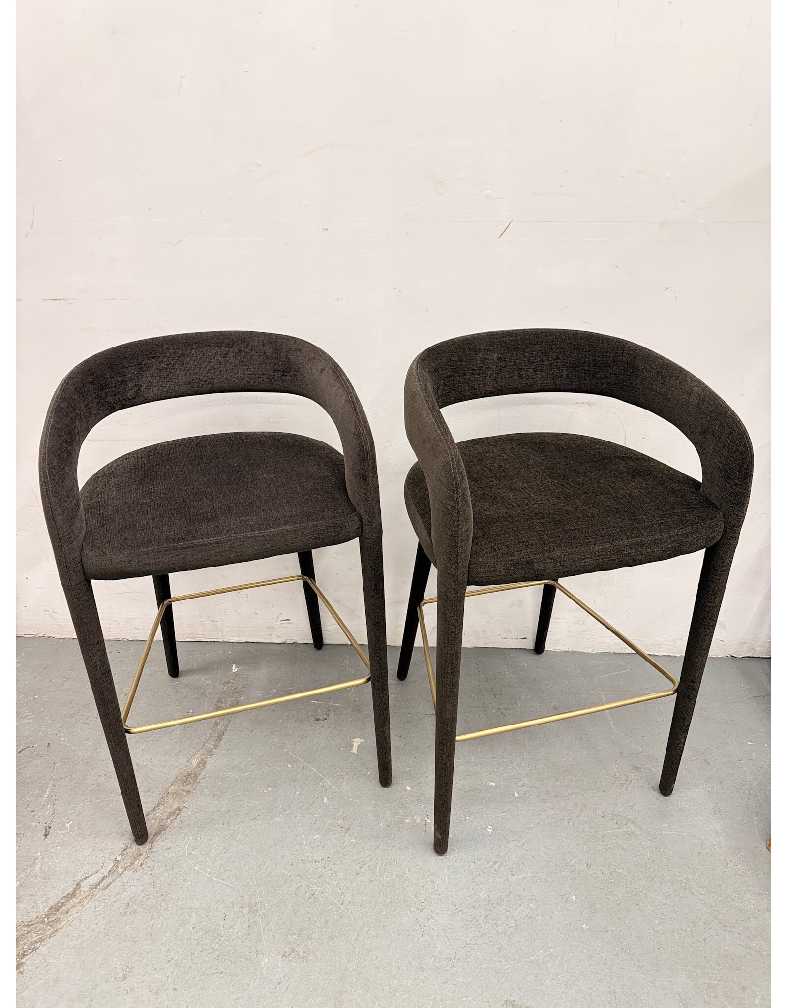 Lisette Charcoal Fabric Bar Stool by CB2