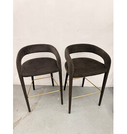 Lisette Charcoal Fabric Bar Stool by CB2