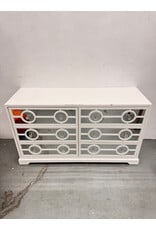 White Transitional 6-Drawer Mirrored Dresser