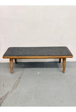 Castlery Seb Dining Bench,Acacia Wood Frame & Grey Upholstered Seat