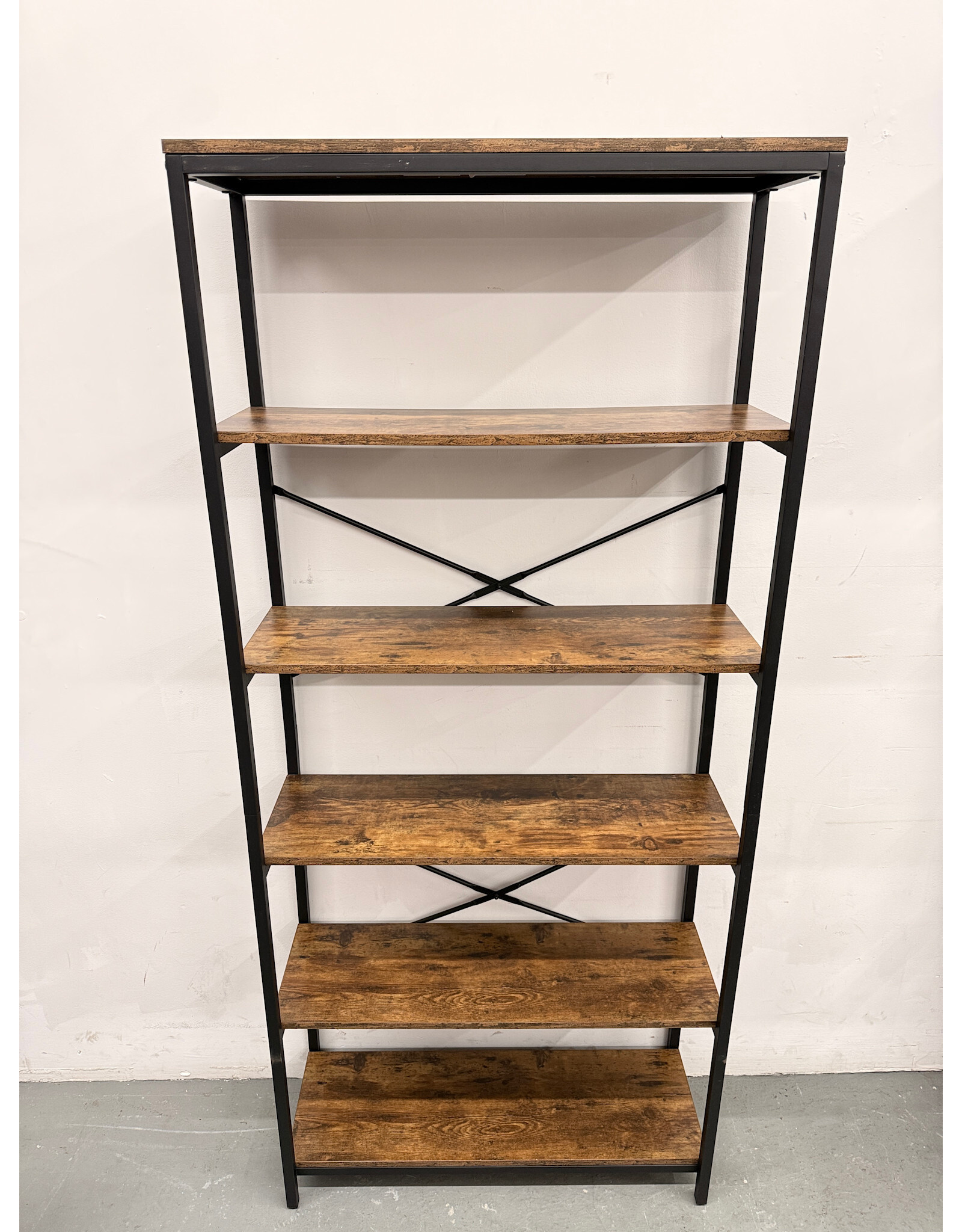 Industrial 5-Shelf Etagere Bookcase