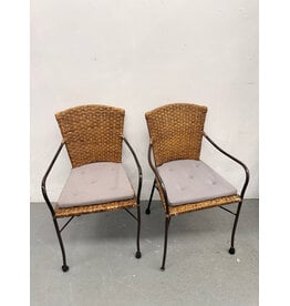 Wrought Iron & Wicker Dining Chair