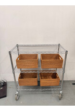 Metal Rolling 3-Shelf Wire Cart