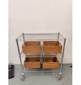 Metal Rolling 3-Shelf Wire Cart
