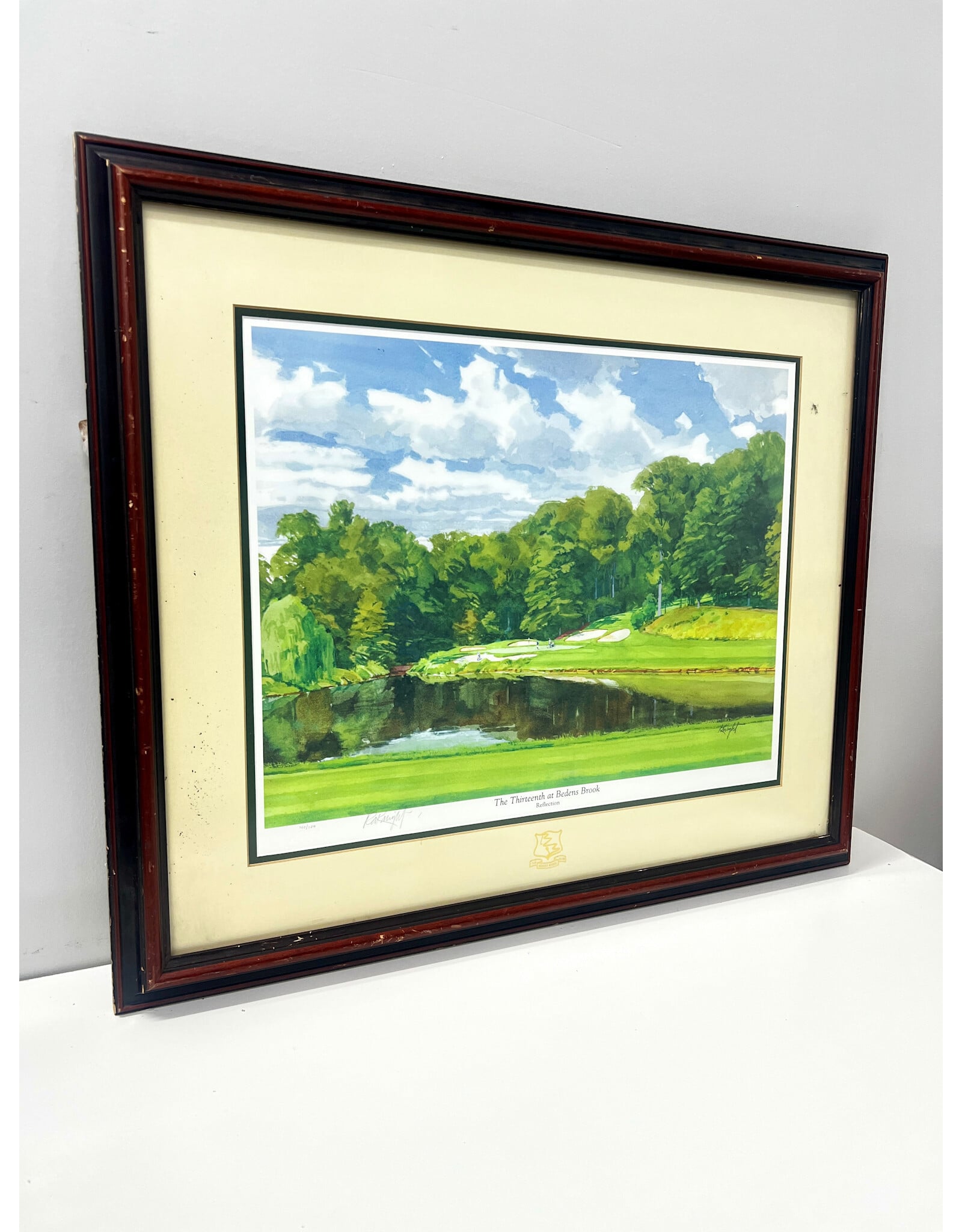 The Thirteenth at Bedens Brook, framed print, sgnd R. Knight, 40/100