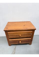 Mid-Century Style Wood Nightstand, 2-Drawers