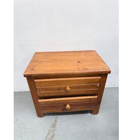 Mid-Century Style Wood Nightstand, 2-Drawers