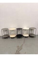 Circle Metal Side Table, Grey Cream Black
