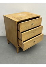 Blonde Oak Three-Drawer Nightstand